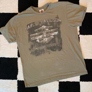 Y2K Harley Davidson Moss green T-shirt